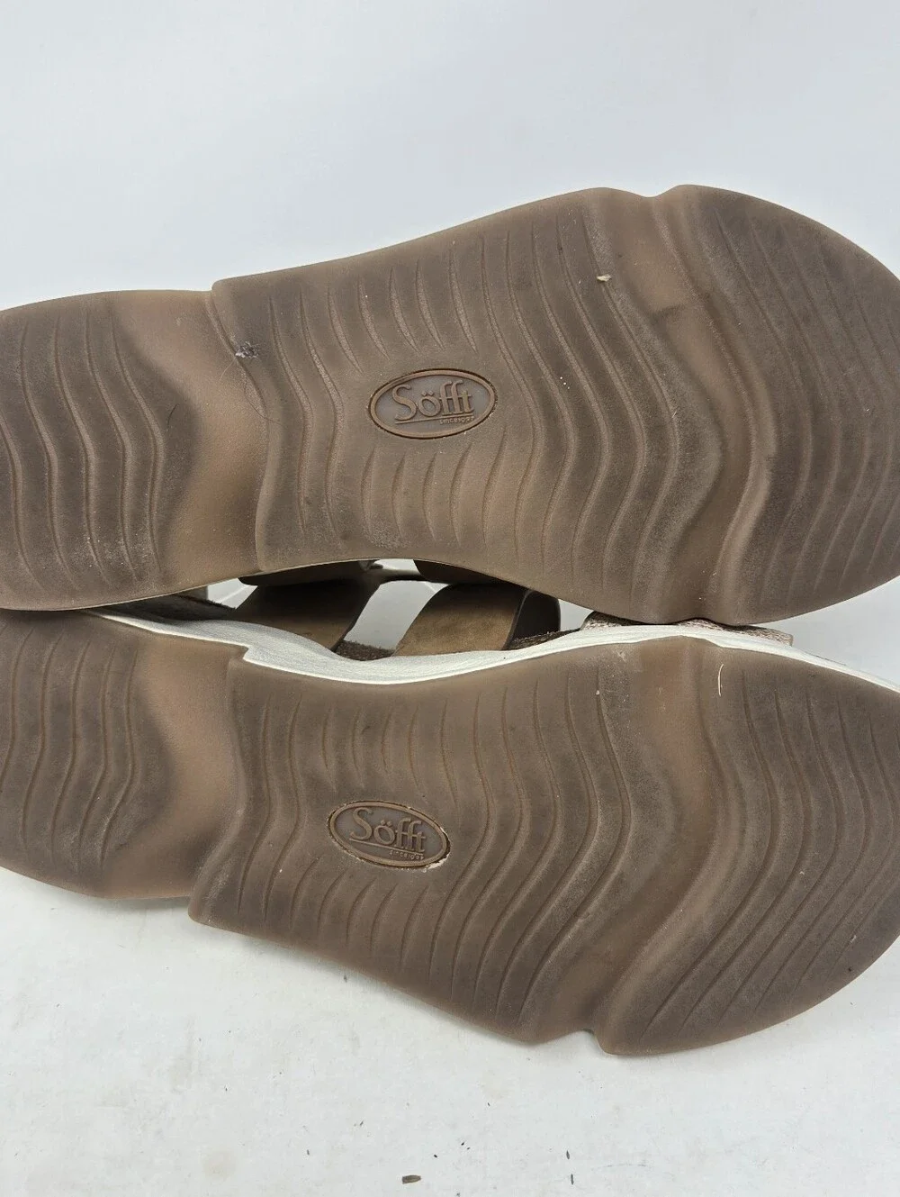 SOFFT Leather Slip on Open Toe Slingback Platform Sandals Women's Size 9 1/2M